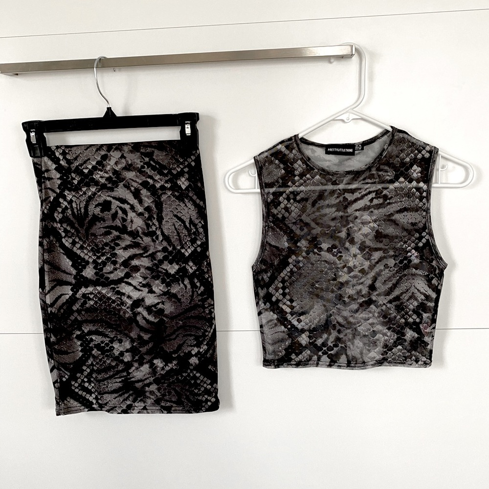 Pretty little thing two piece skirt set - size 6